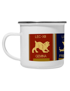 Caneca vintage de latão esmaltado 4 Legiões Romanas
