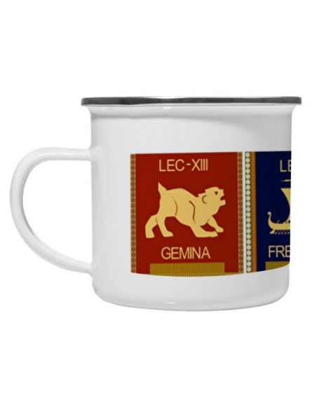 Caneca vintage de latão esmaltado 4 Legiões Romanas