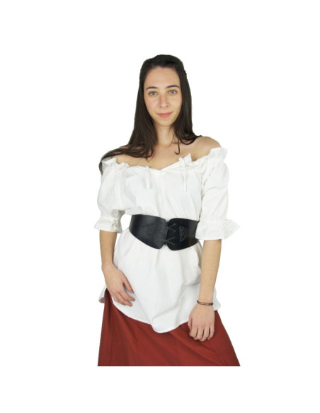 blusa manga curta medieval