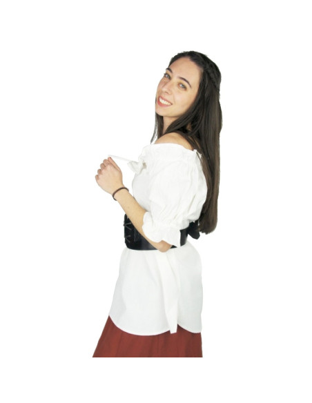 blusa manga curta medieval