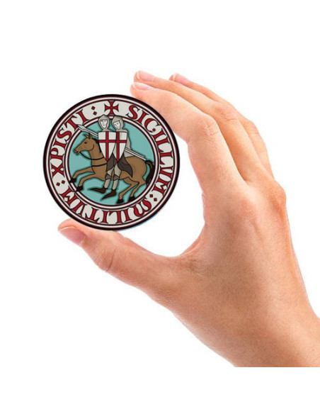 Ímã Redondo Cavaleiros Templários (7,4 x 7,4 cms.)