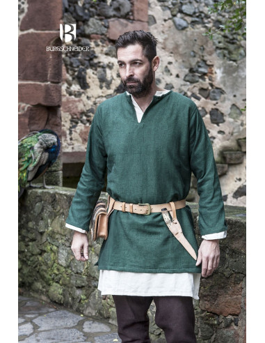 Túnica medieval Erik manga longa verde