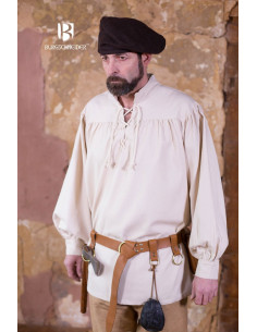 Camisa medieval gravatas Störtebecker, creme