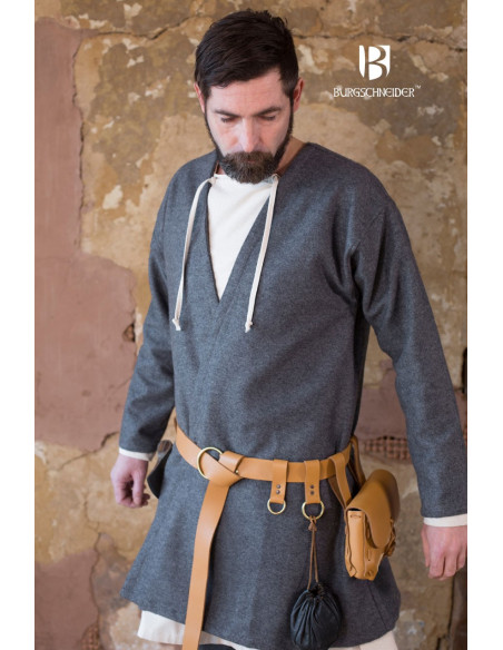 Túnica Medieval Loki cinza manga longa