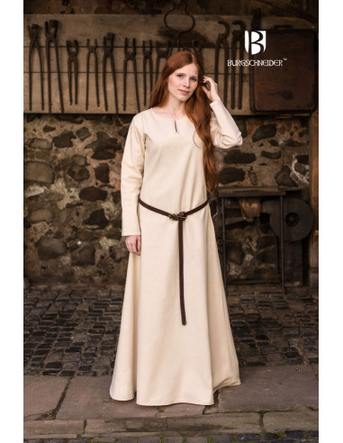 Túnica Medieval Manga Longa Creme