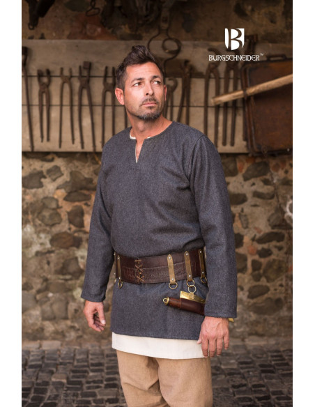 Túnica medieval Lodin, cinza escuro