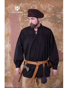 Camisa medieval gravatas Störtebecker, preta 2