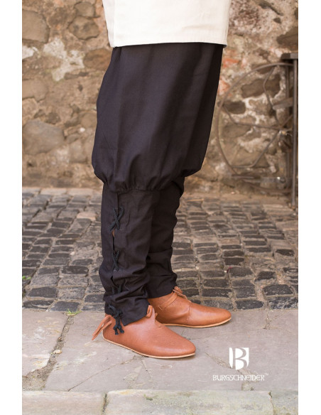 Calças medievais Wigbold, pretas