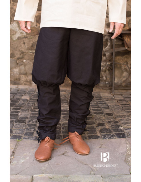 Calças medievais Wigbold, pretas