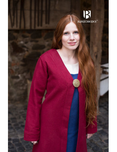 Aslaug Brial vermelho medieval em lã