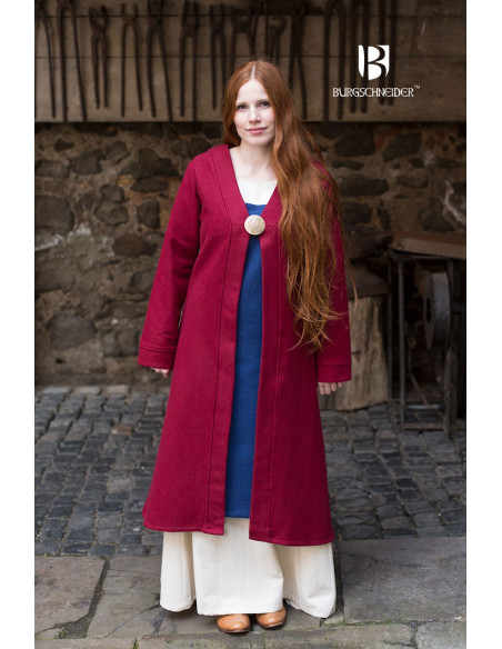 Aslaug Brial vermelho medieval em lã