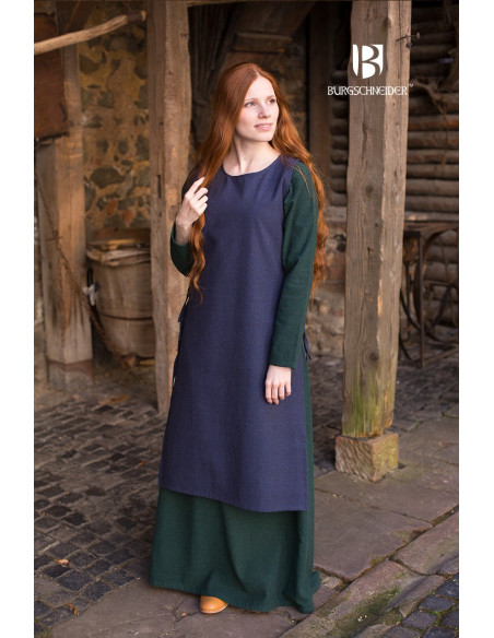 Sobretudo feminino medieval Haithabu azul