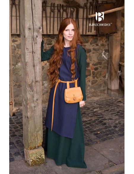Sobretudo feminino medieval Haithabu azul