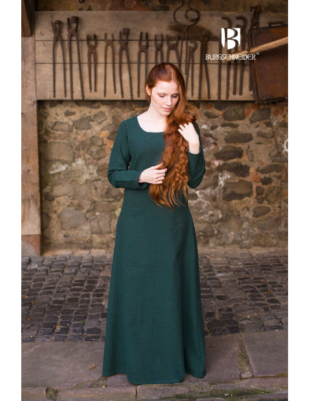 Freya túnica medieval, verde escuro