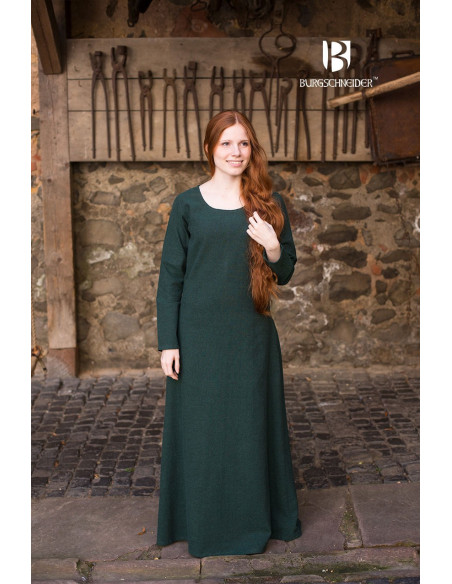 Freya túnica medieval, verde escuro