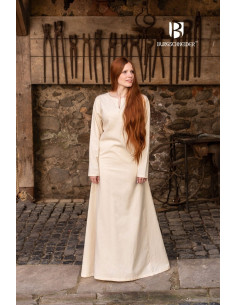 Túnica de verão medieval Elisa, natural