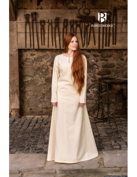 Túnica de verão medieval Elisa, natural