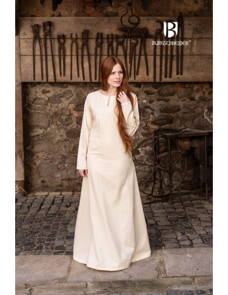 Túnica de verão medieval Elisa, natural