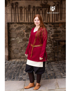Túnica Medieval Hyria Vermelho em Lã