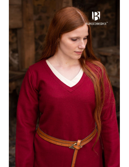 Túnica Medieval Hyria Vermelho em Lã