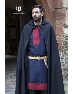 Capa de lã medieval Hibernus, preta 2