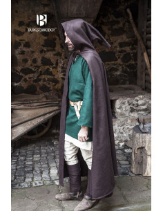 Capa de lã medieval Hibernus, marrom