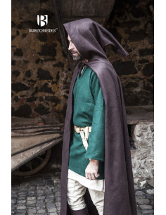 Capa de lã medieval Hibernus, marrom 2