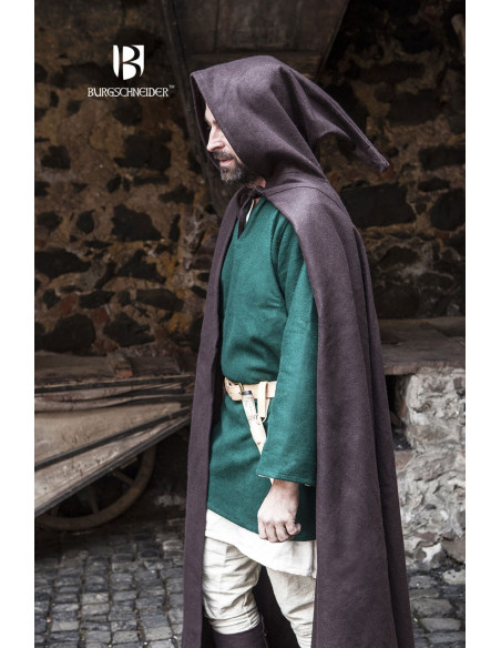 Capa de lã medieval Hibernus, marrom