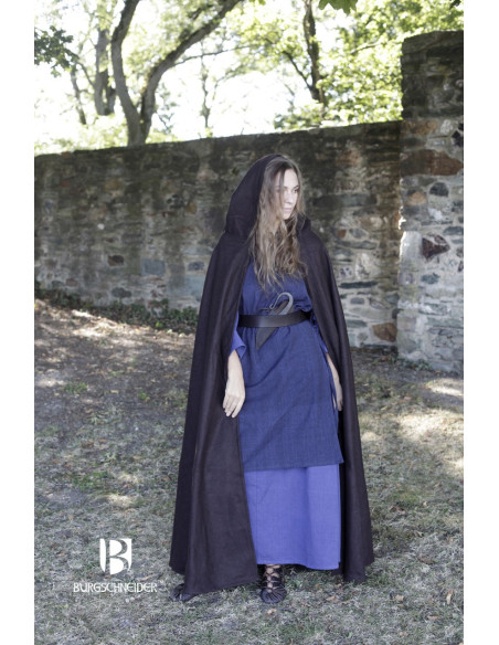 Capa de lã medieval Hibernus, marrom