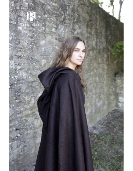 Capa de lã medieval Hibernus, marrom