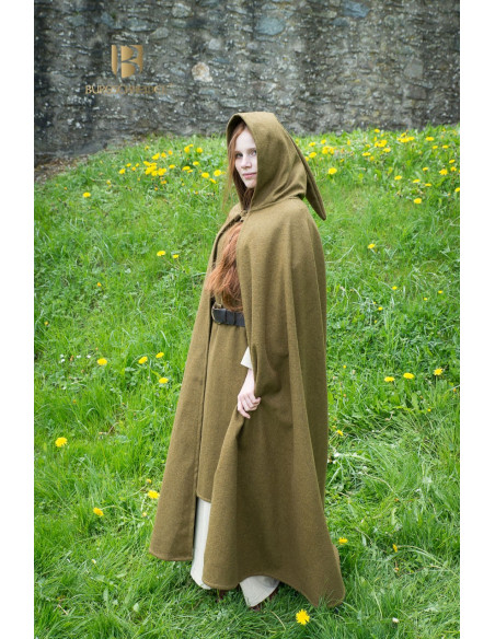 Hibernus capa de lã medieval, mostarda