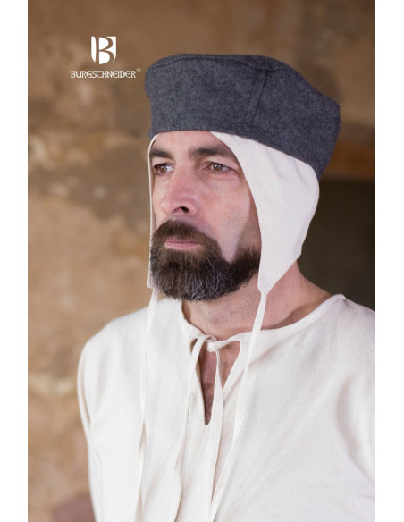 Chapéu medieval Hugo, cinza