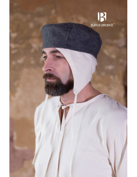 Chapéu medieval Hugo, cinza