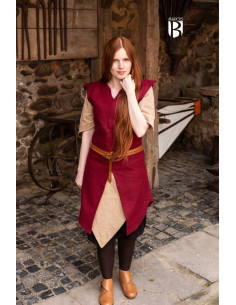 Túnica de mulher Meril, lã vermelha