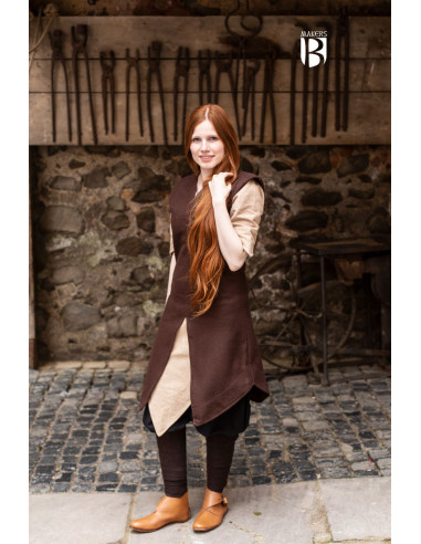 Túnica de mulher Meril, lã castanha