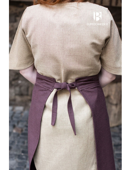 Saia medieval tharya, algodão marrom