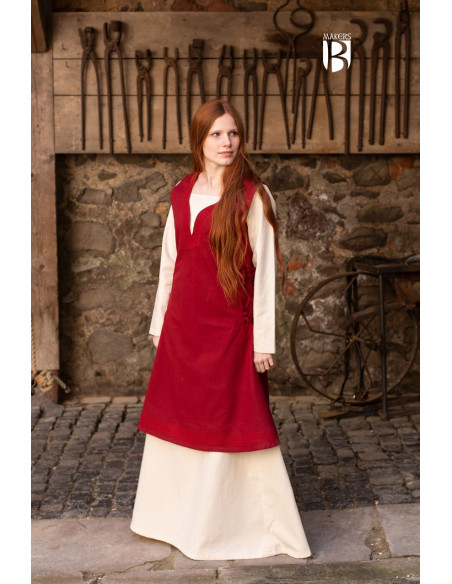 Lannion vestido medieval, vermelho