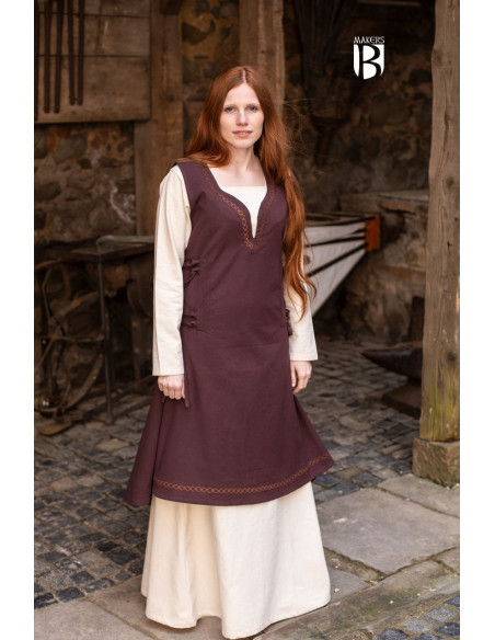 Vestido medieval Lannion, castanho