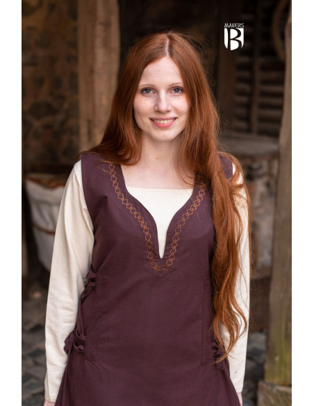 Vestido medieval Lannion, castanho
