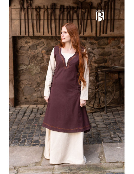 Vestido medieval Lannion, castanho