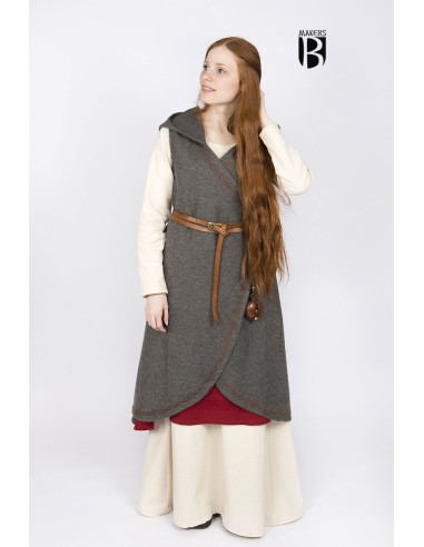 Brial medieval Myrana, lã cinza