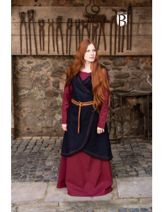 Brial medieval Myrana, lã azul