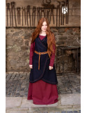 Brial medieval Myrana, lã azul
