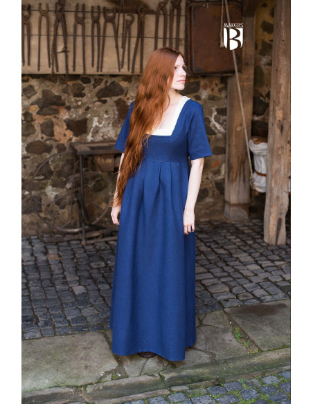 Frideswinde vestido medieval, azul