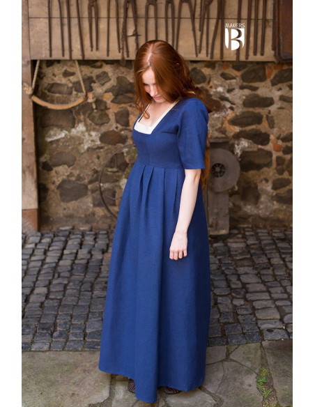 Frideswinde vestido medieval, azul
