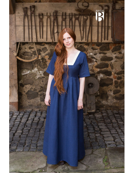 Frideswinde vestido medieval, azul