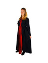 Vestido medieval Medusa, preto-vermelho