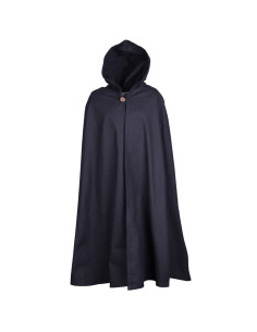 Manto medieval para crianças, preto