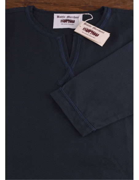 Albrecht longa túnica medieval, azul escuro