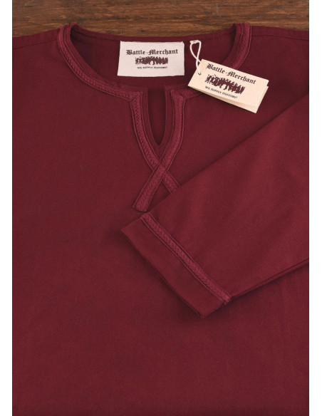 Albrecht túnica medieval longa, vermelha